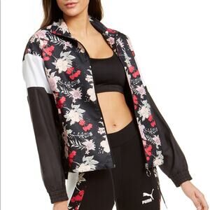 PUMA Jacket NWT Floral, Color Blocked Track Workout Zip Up Women's Medium